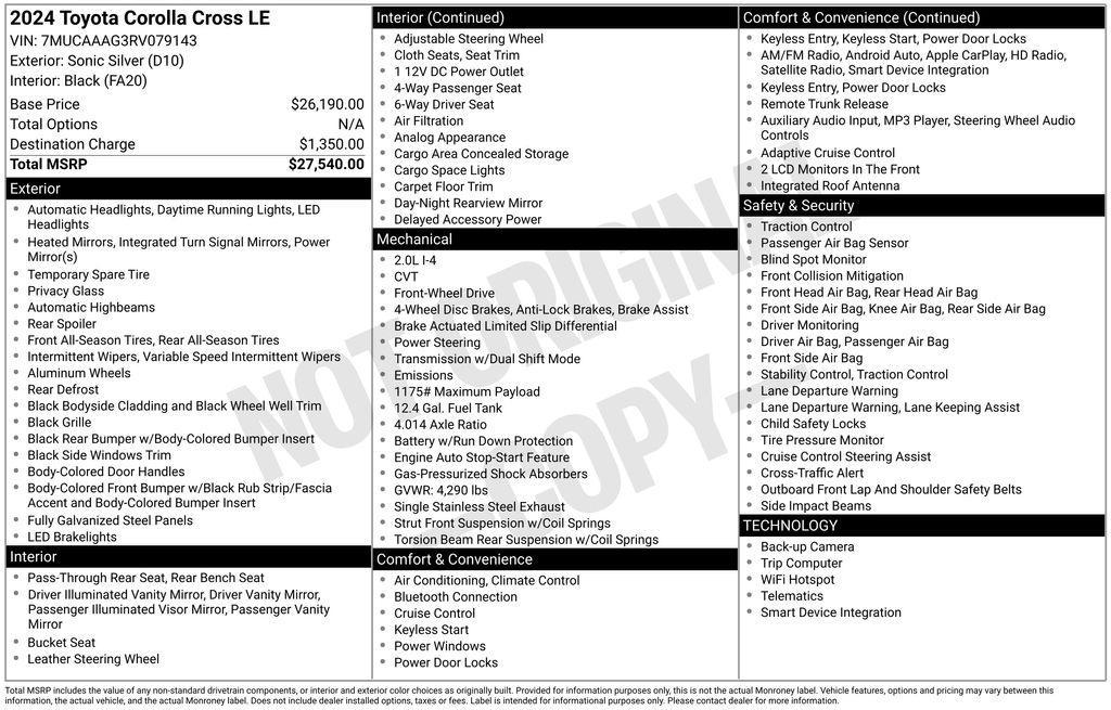 used 2024 Toyota Corolla Cross car, priced at $22,950