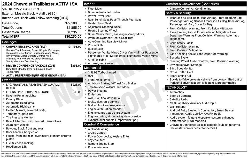 used 2024 Chevrolet TrailBlazer car, priced at $24,289