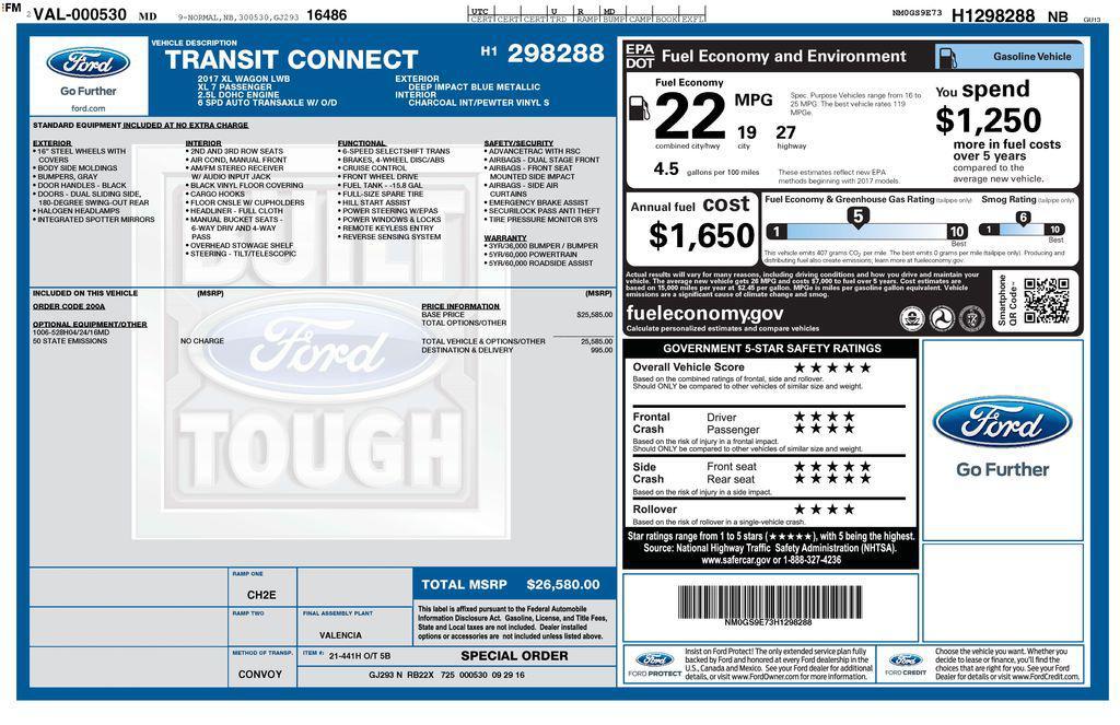 used 2017 Ford Transit Connect car, priced at $13,490