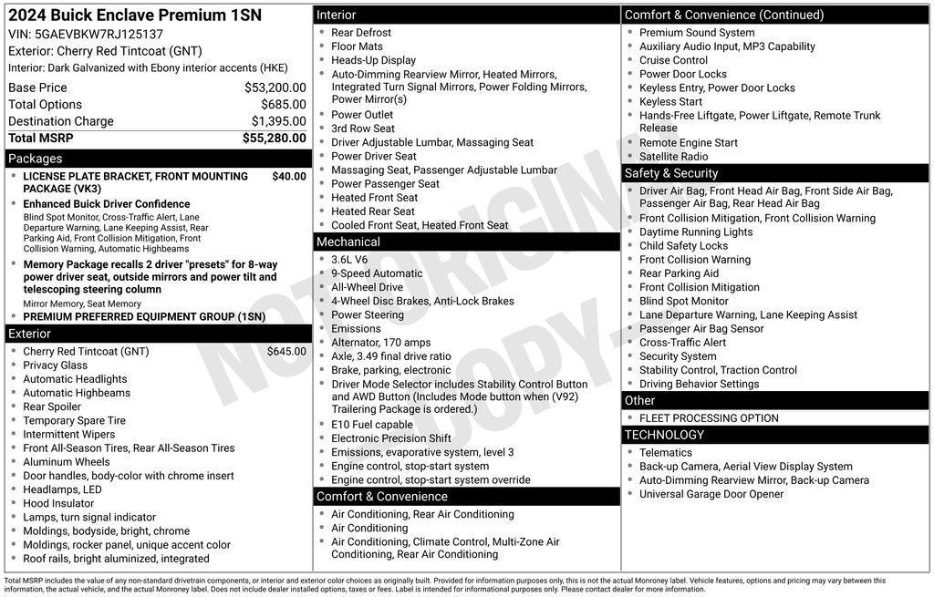 used 2024 Buick Enclave car, priced at $27,490