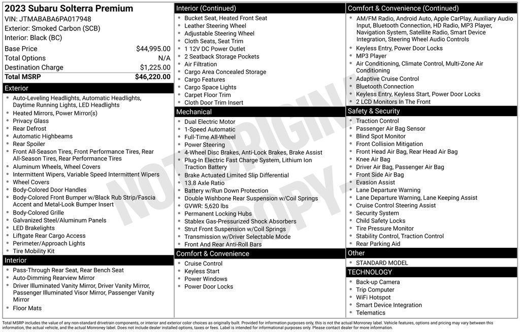 used 2023 Subaru Solterra car, priced at $18,725