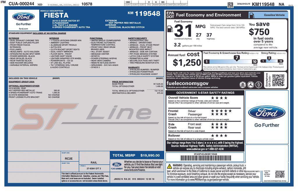 used 2019 Ford Fiesta car, priced at $13,749