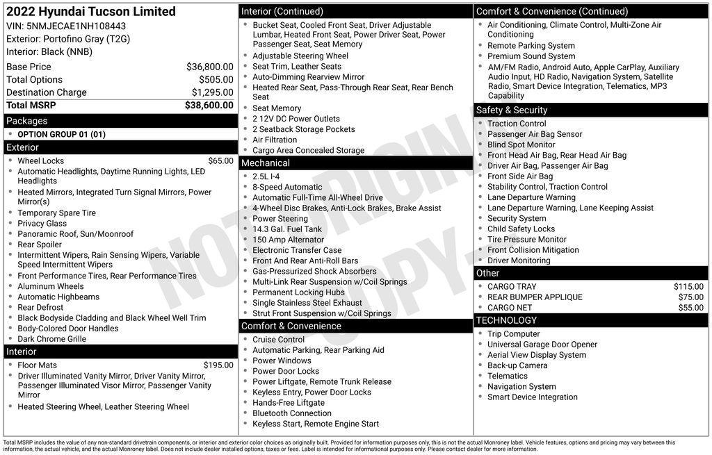 used 2022 Hyundai Tucson car, priced at $22,950