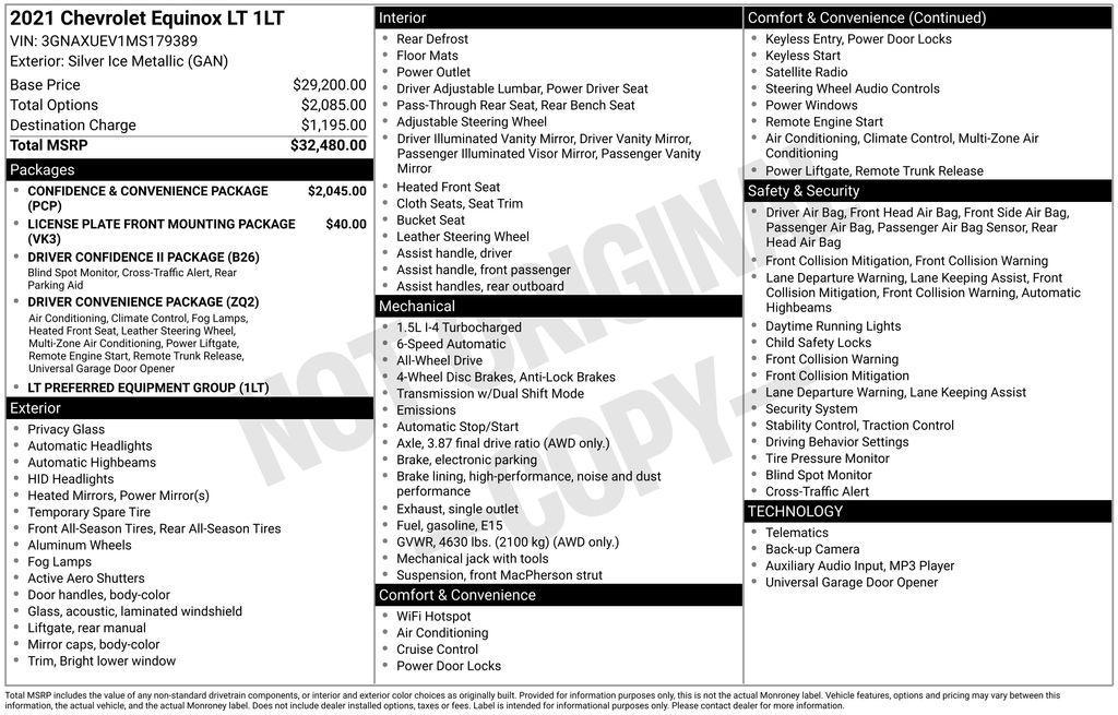 used 2021 Chevrolet Equinox car, priced at $15,950