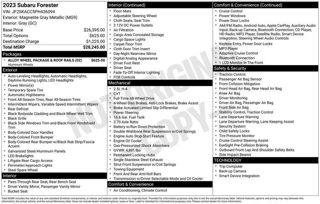 used 2023 Subaru Forester car, priced at $22,125