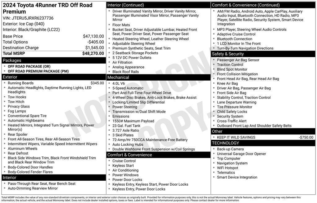 used 2024 Toyota 4Runner car, priced at $41,950