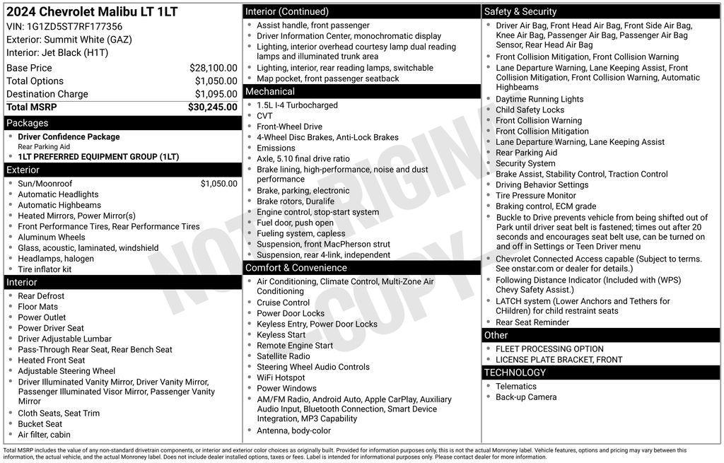 used 2024 Chevrolet Malibu car, priced at $19,675