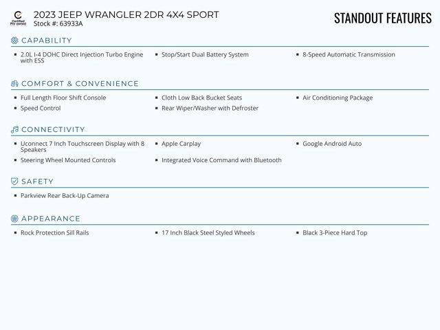 used 2023 Jeep Wrangler car, priced at $30,933