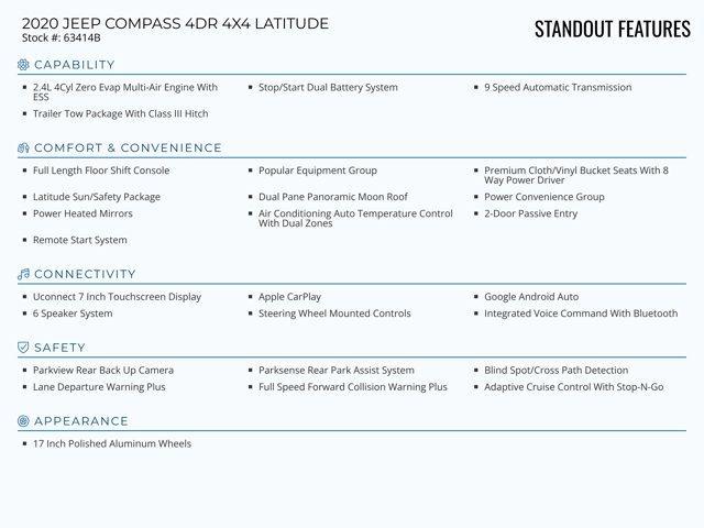 used 2020 Jeep Compass car, priced at $15,914