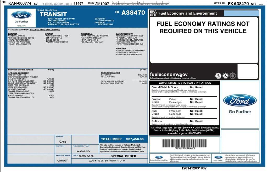 used 2015 Ford Transit-350 car, priced at $19,990