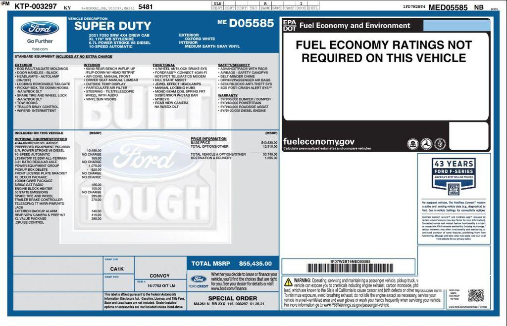 used 2021 Ford F-250 car, priced at $41,990