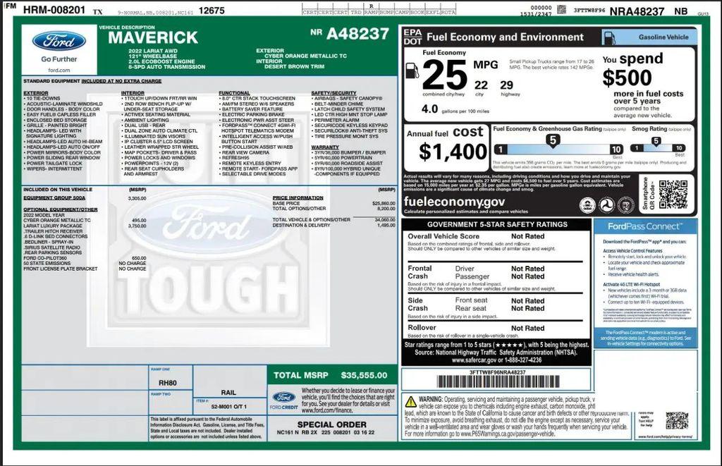 used 2022 Ford Maverick car, priced at $29,990