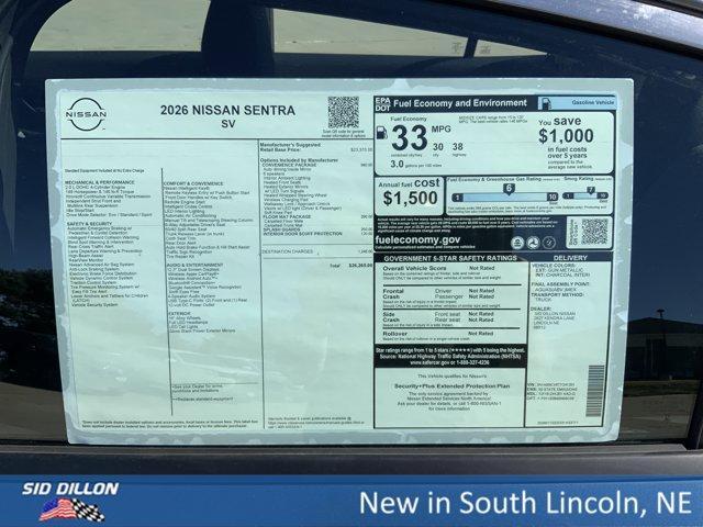 new 2026 Nissan Sentra car, priced at $25,265