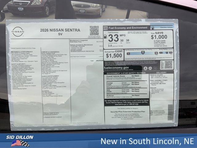 new 2026 Nissan Sentra car, priced at $25,275