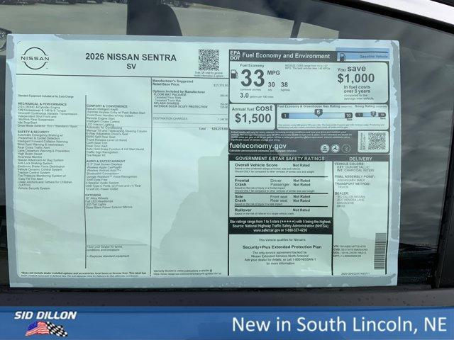 new 2026 Nissan Sentra car, priced at $25,275