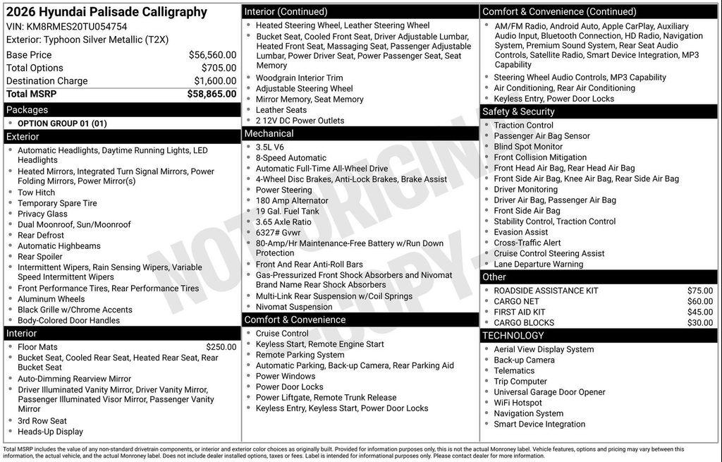new 2026 Hyundai Palisade car, priced at $55,174