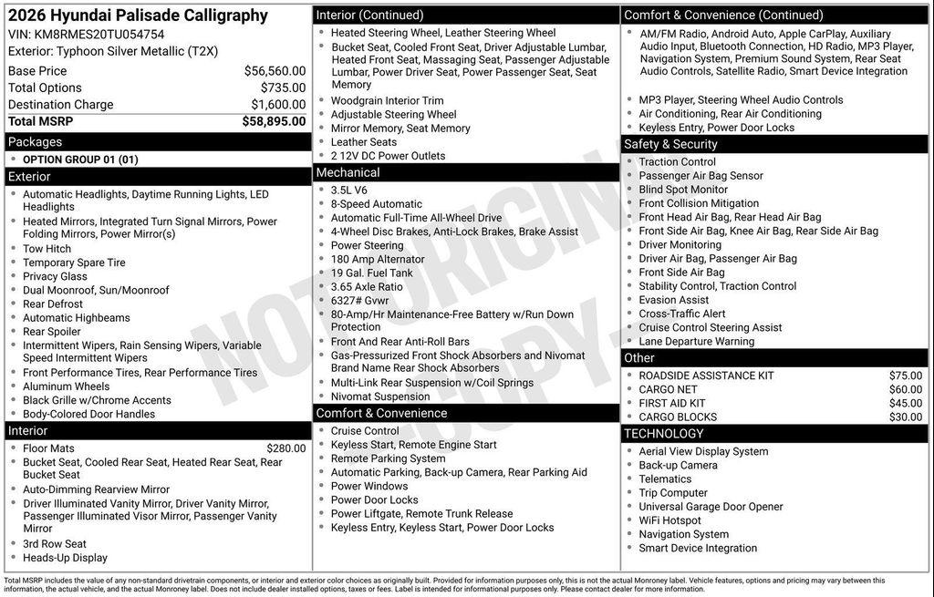 new 2026 Hyundai Palisade car, priced at $55,174