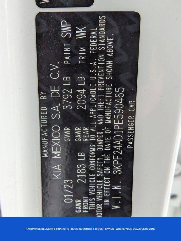 used 2023 Kia Forte car, priced at $14,500