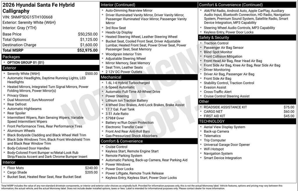 new 2026 Hyundai SANTA FE HEV car, priced at $46,535
