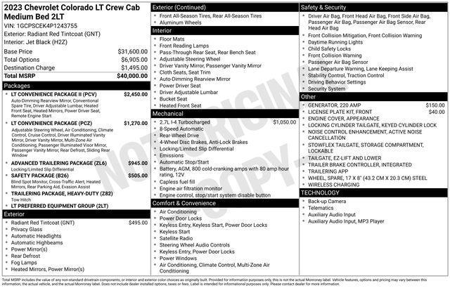 used 2023 Chevrolet Colorado car, priced at $27,457