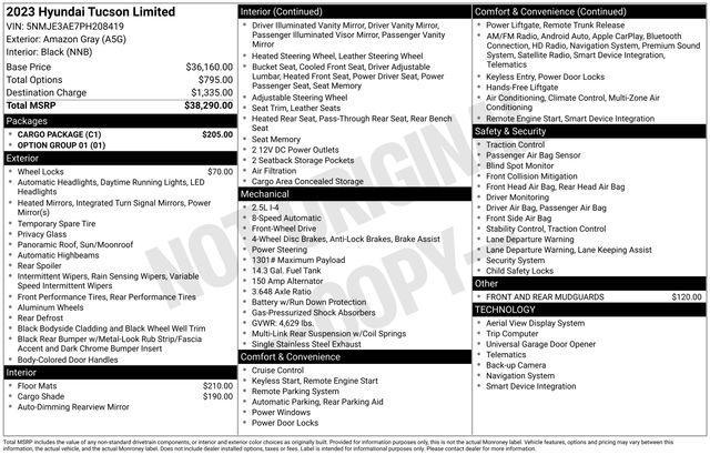 used 2023 Hyundai Tucson car, priced at $21,631