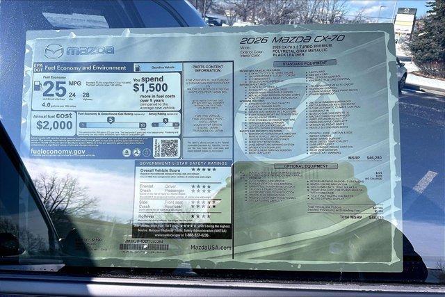 new 2026 Mazda CX-70 car, priced at $47,357