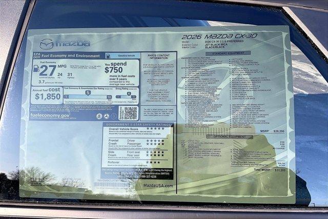 new 2026 Mazda CX-30 car, priced at $30,385