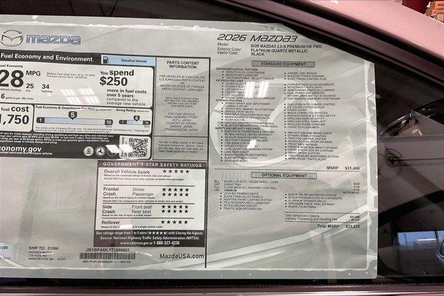 new 2026 Mazda Mazda3 car, priced at $32,331