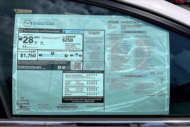 new 2026 Mazda Mazda3 car, priced at $32,691
