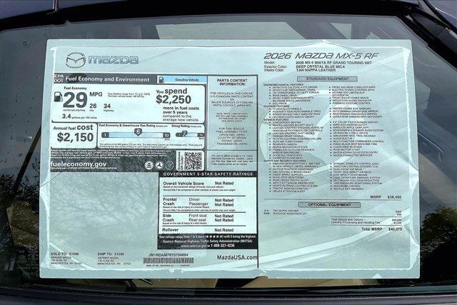 new 2026 Mazda MX-5 Miata car, priced at $39,575