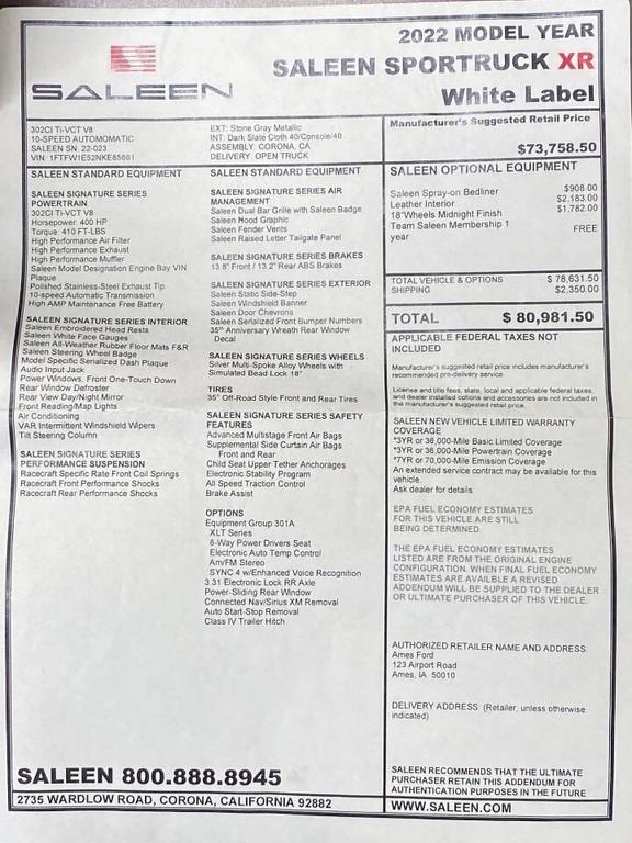 used 2022 Ford F-150 car, priced at $52,900