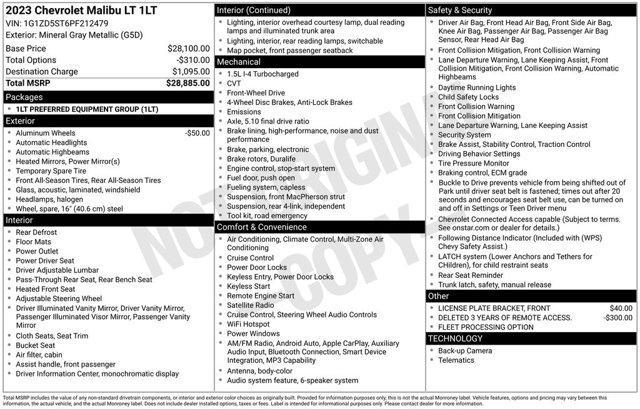 used 2023 Chevrolet Malibu car, priced at $17,625
