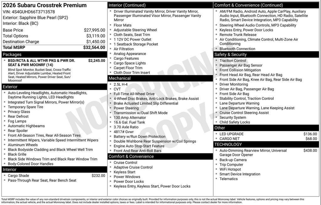 used 2026 Subaru Crosstrek car, priced at $29,391