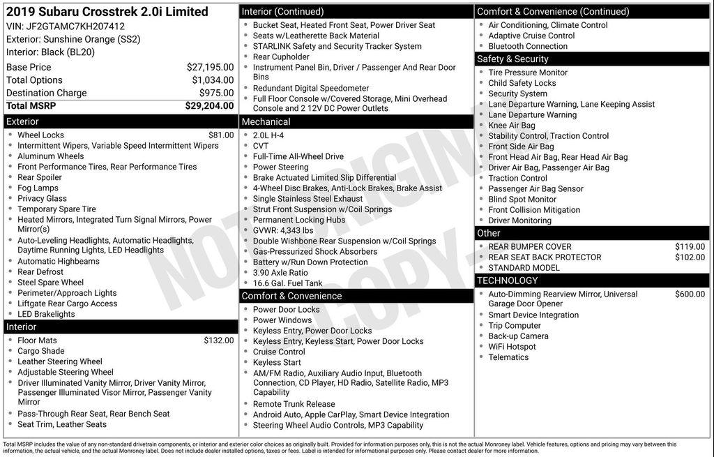 used 2019 Subaru Crosstrek car, priced at $16,565