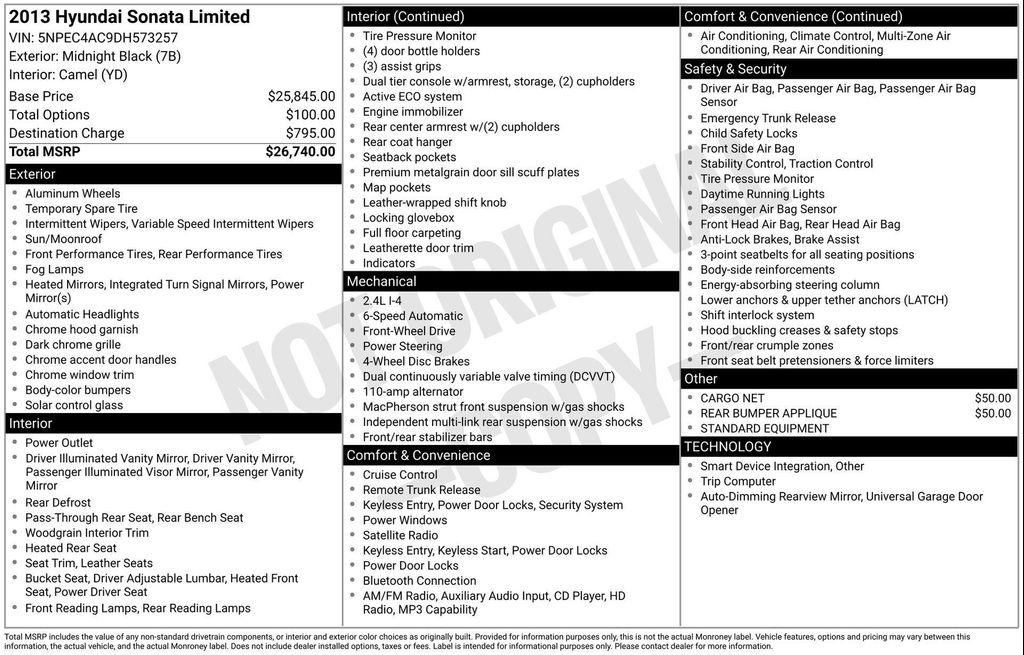 used 2013 Hyundai Sonata car, priced at $5,582