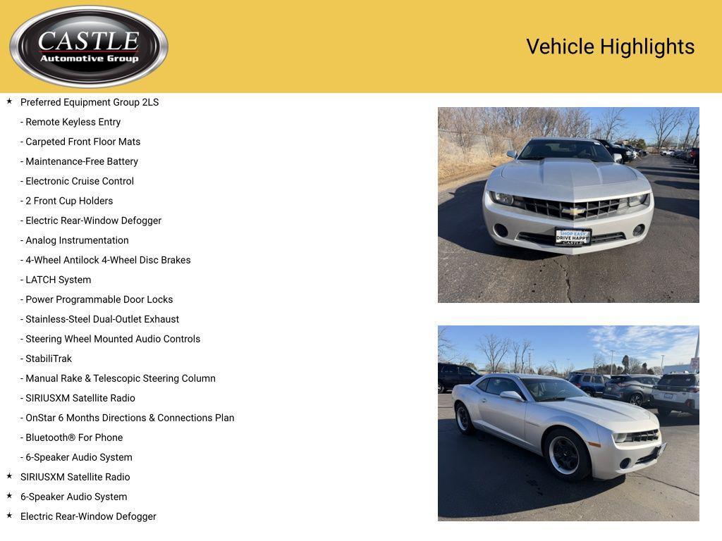 used 2013 Chevrolet Camaro car, priced at $10,999