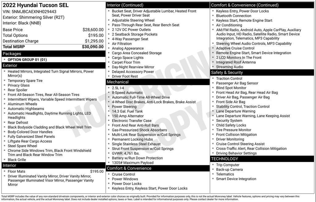 used 2022 Hyundai Tucson car, priced at $21,499