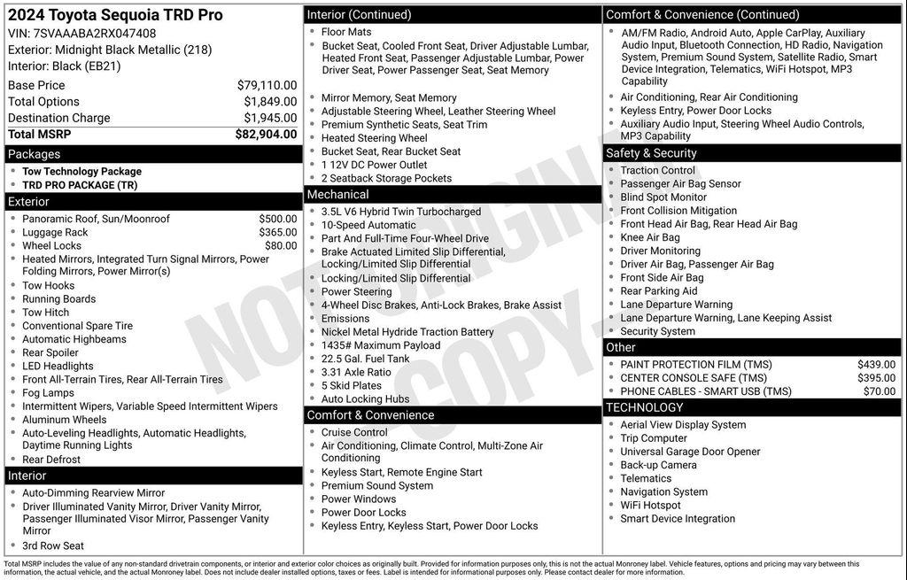 used 2024 Toyota Sequoia car, priced at $77,532