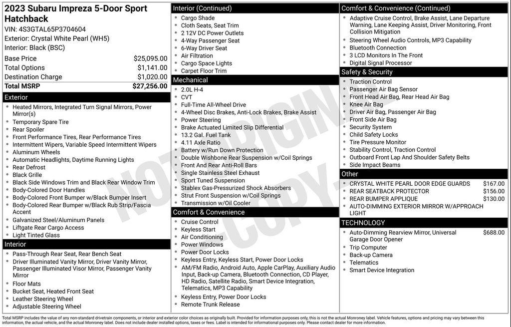 used 2023 Subaru Impreza car, priced at $20,599