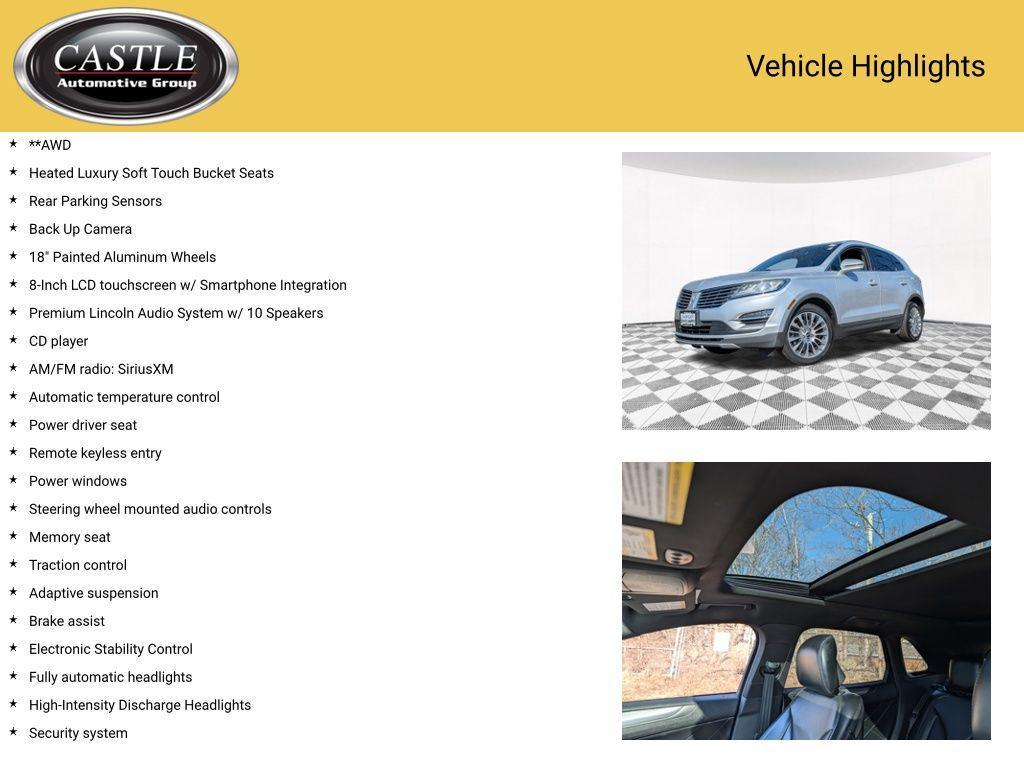used 2015 Lincoln MKC car, priced at $9,997