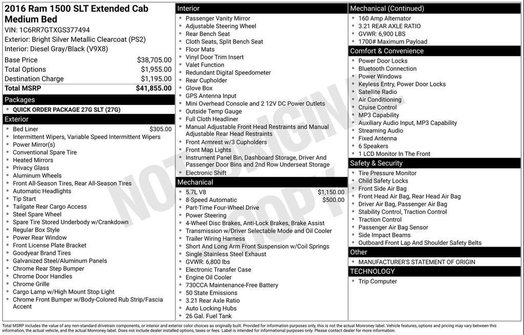 used 2016 Ram 1500 car, priced at $15,581