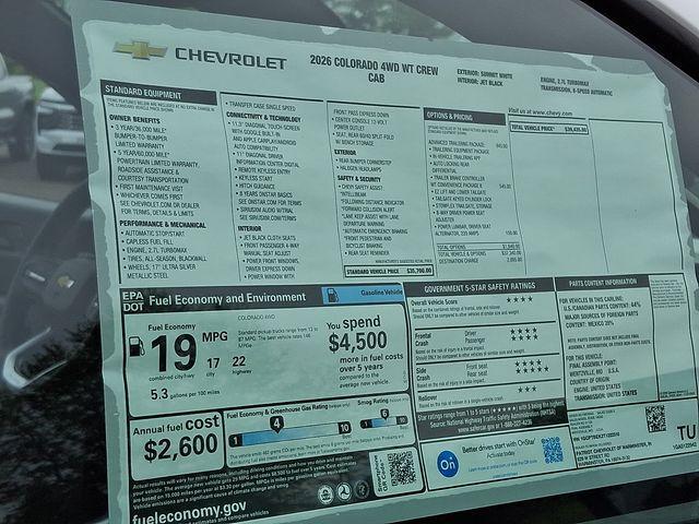 new 2026 Chevrolet Colorado car, priced at $38,392