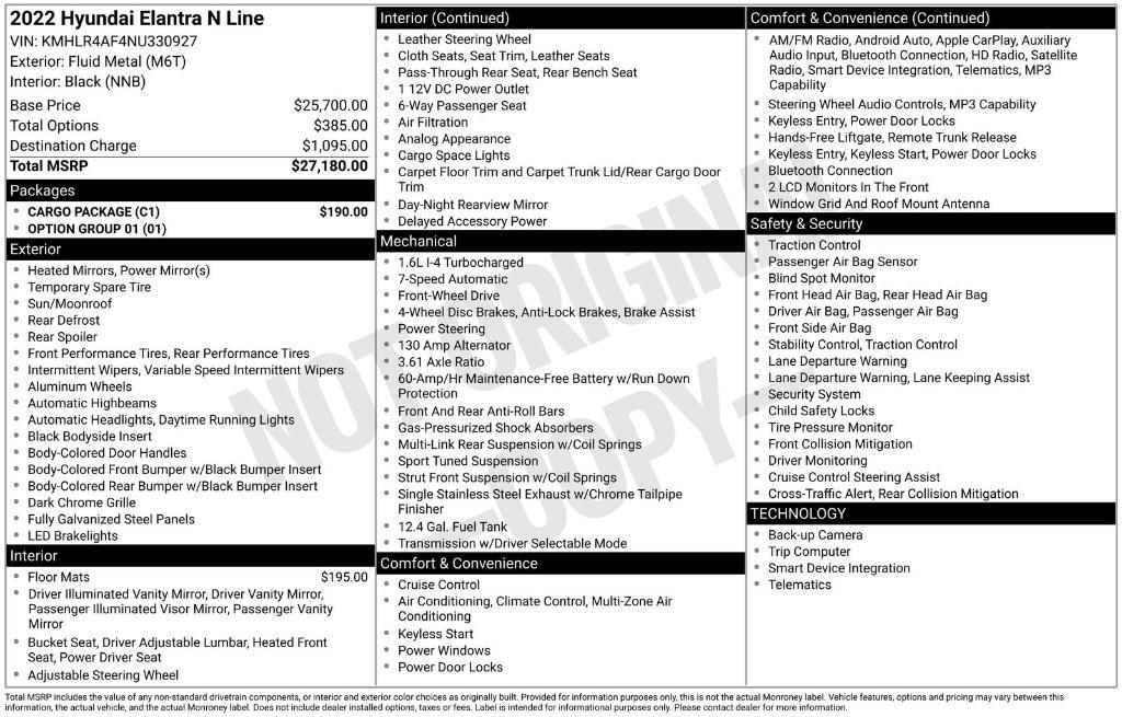 used 2022 Hyundai Elantra car, priced at $19,995