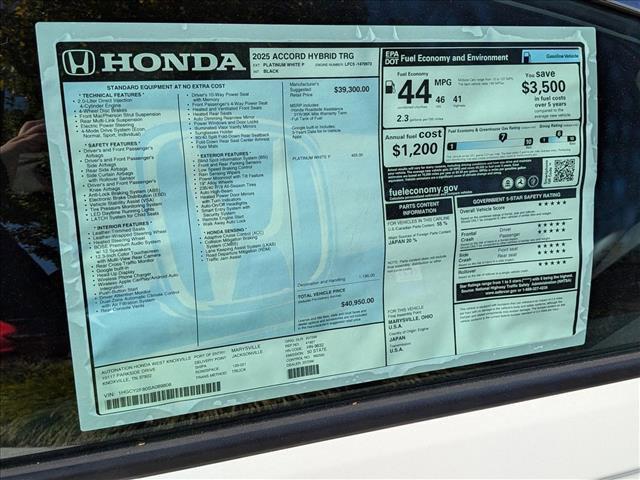 new 2025 Honda Accord Hybrid car, priced at $40,950