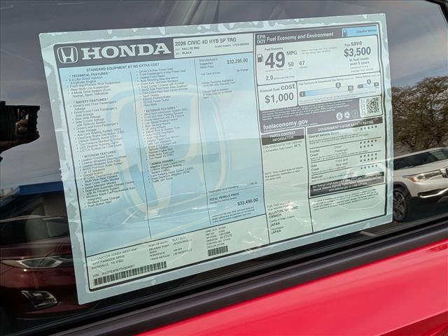 new 2026 Honda Civic Hybrid car, priced at $32,490