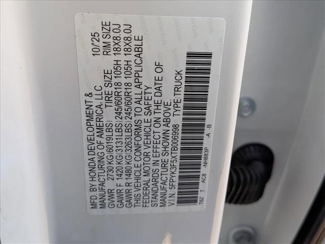 new 2026 Honda Ridgeline car, priced at $45,345