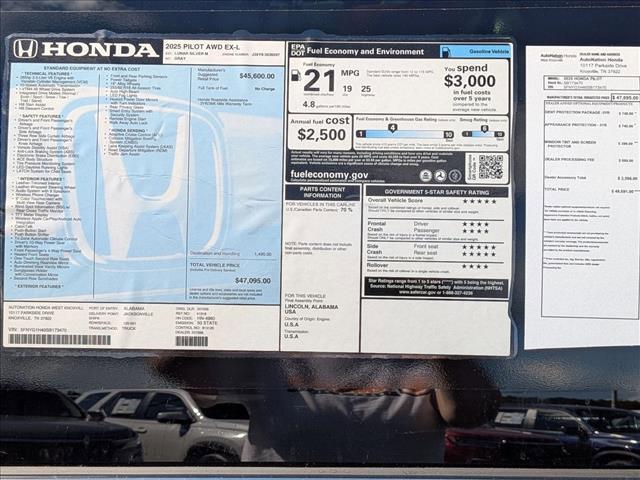 new 2025 Honda Pilot car, priced at $44,268