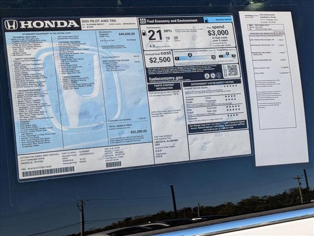 new 2025 Honda Pilot car, priced at $52,280