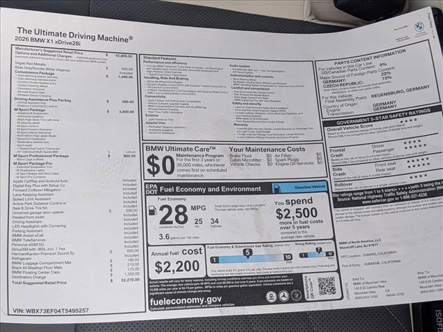new 2026 BMW X1 car, priced at $52,270