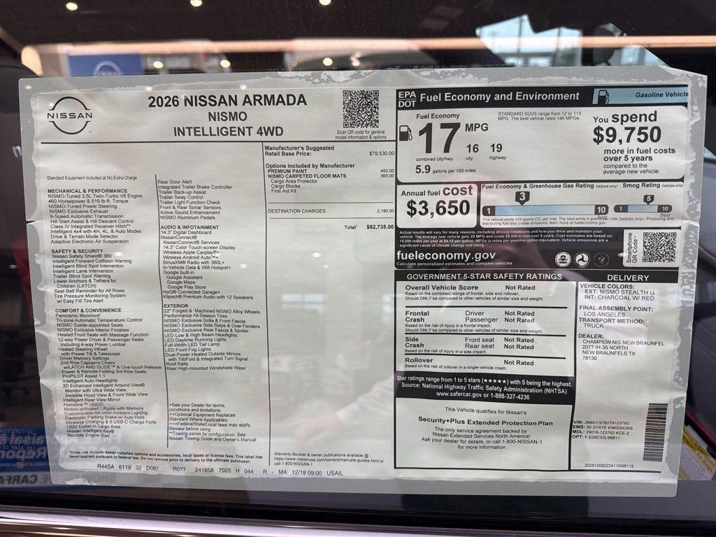 new 2026 Nissan Armada car, priced at $82,000